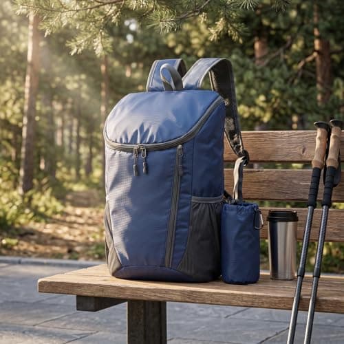 NWDEY Lightweight Foldable Backpack, Waterproof Small Rucksack with Flip Top Main Compartment, 160g Packable Casual Daypack for Men Women Kids, Perfect for Hiking Camping Travel Cycling (Navy Blue) — view 5