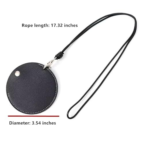 HORNO 1 Pcs Black Soft Leather Earplugs Case Pendant with Lanyard, Portable Noise Isolation Earplug Storage Bag for Travel, Work — view 5