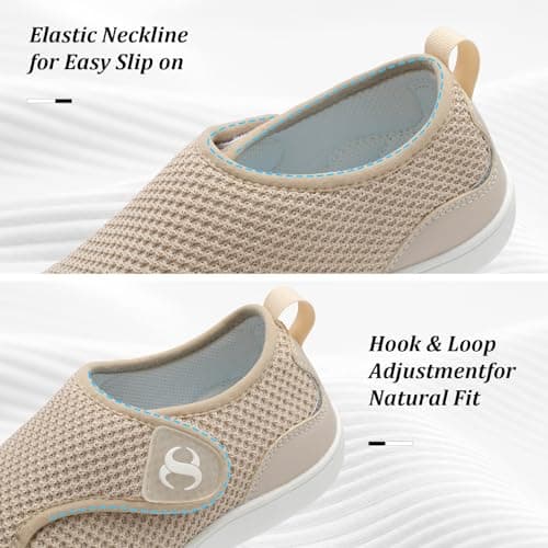 JOINFREE Womens Extra Wide Fit Walking Shoes Barefoot Comfort Beige — view 2