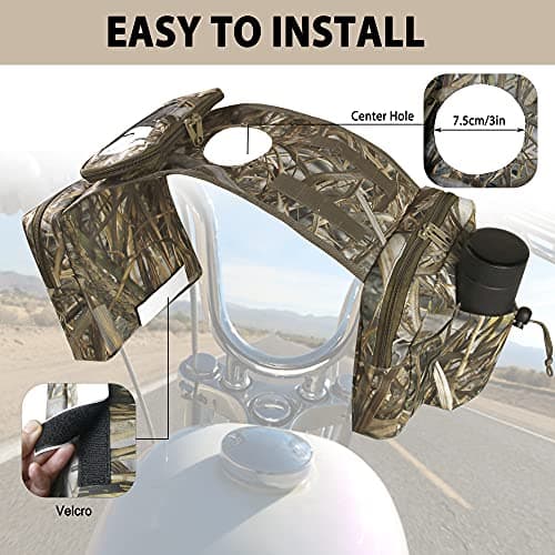MYDAYS ATV Saddle Bag,Cargo Tank Phone Bag Storage Luggage for ATV UTV Snowmobile Motorcycle (Camo1) — view 5
