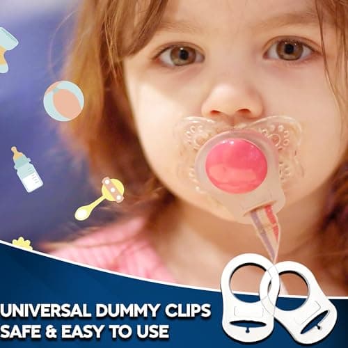 Silicone Dummy Clip Adapters – 2 Pack Button-Style Pacifier Adapter Rings, Universal Silicone Button Rings for Baby Pacifier Clips — view 4
