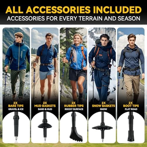 Carbon Fiber Walking Sticks for Men and Women,2Pack Trekking Pole forHiking — view 6