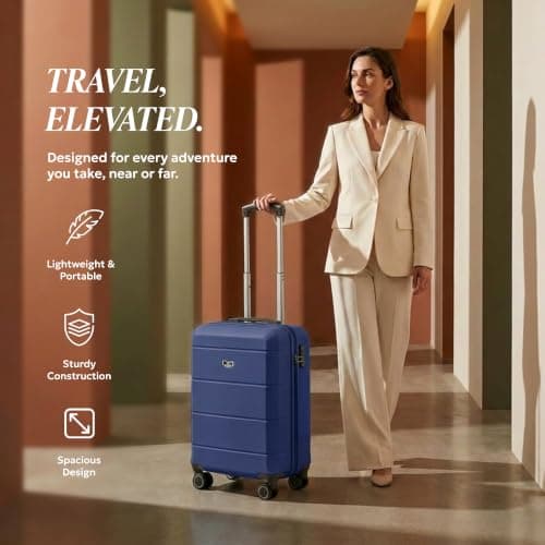 Lugg Jetset 3-Piece Travel Set – 55x35x23 cm Hard Shell Cabin Suitcase, Duffel Bag and Toiletry Bag for Lightweight Airline Hand Luggage and Weekend Travel — view 6
