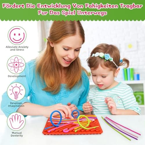 Sensory Activity Board,Adhd Toys for Kids 5.7inch with 11Strings&Travel Bag — view 4