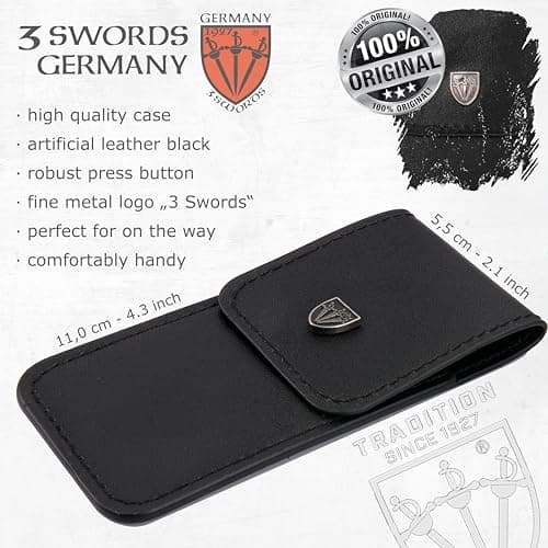 3 Swords Germany - Brand Quality 2 piece Manicure Pedicure Grooming kit Set Finger & Toe Nail Clipper in Synthetic Leather case - Made by 3 Swords (6721) — view 5
