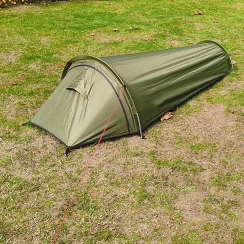 Ultralight Solo Tent For 1 Person, Waterproof Camping Tent With Aluminum Poles, For Easy Setup Windproof Shelter For Hiking Backpacking Outdoor Adventures, Green(Green) — view 2