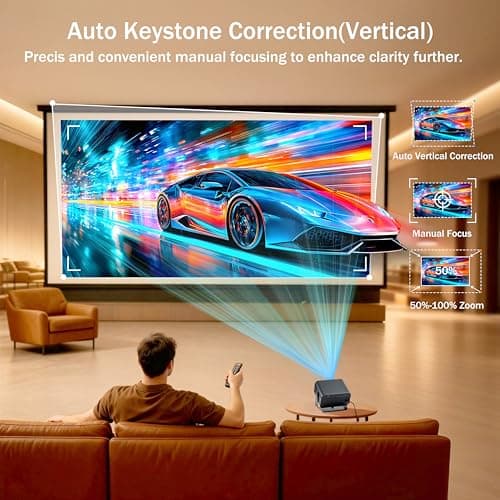 Portable Mini Projector, 720P Native HD with WiFi 6 & Bluetooth 5.2, 4K — view 6