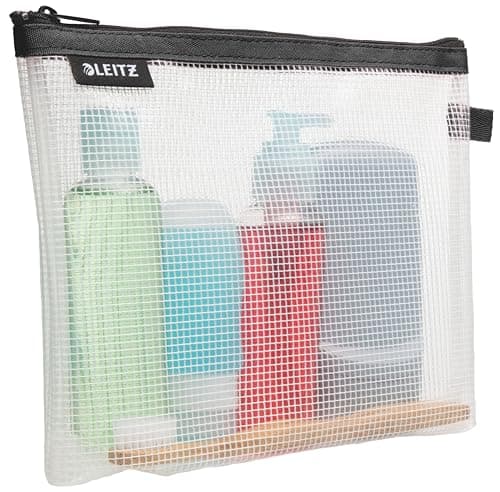Leitz Wow Cosmetic Travel Pouch, Water Resistant, Ideal Toiletry Bag, Suitable for Travel, 24x17x3cm - Black