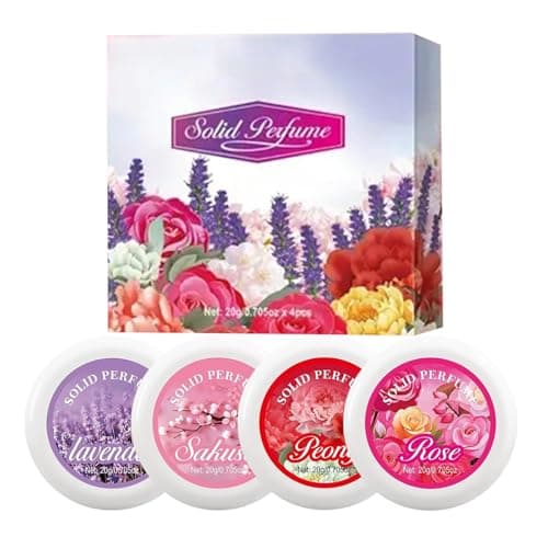 4PCS Solid Perfume Fragrances Set for Women, Solid Portable Pocket Balm, Solid Perfume Set, Long Lasting Fragrances, Non Sticky Formula, Travel Size, For Women & Men, For Daily Use (1 set)