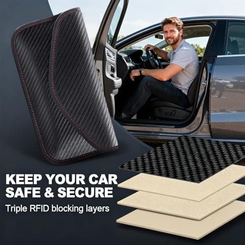 Faraday Pouch for Phones and Car Keys, Anti-Tracking Mobile Case, RFID Faraday Pouch, Blocking Signal Keyless Entry Keys Case, Bag For Car Keys Mobile Phone Cards — view 4