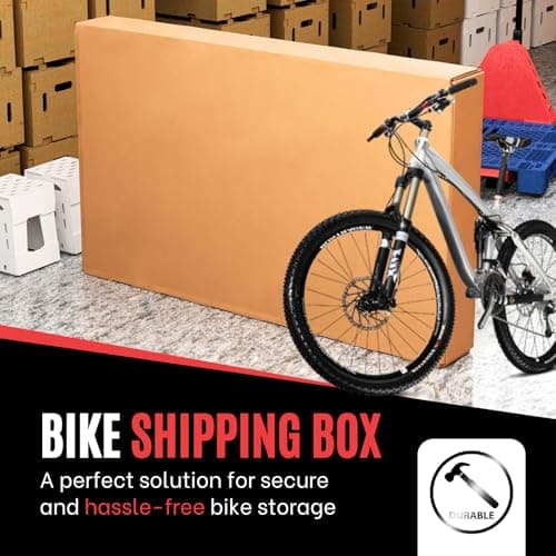 Large Double-Walled Bicycle Carboard Box | Strong Flat-Pack Packaging Box for Moving House | Artwork & Guitar Shipping Box with 2 Handles | Cardboard Bike Carton for Air Travel | Pack of 3 XXL — view 2