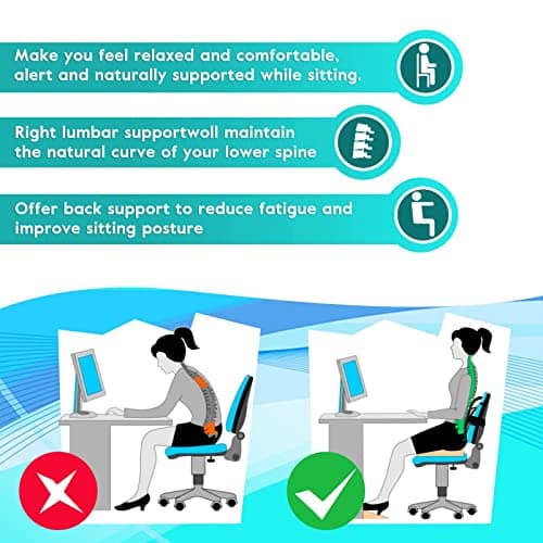 m zimoon Mesh Lumbar Back Support Cushion,Chair Support with Elastic Strap — view 4