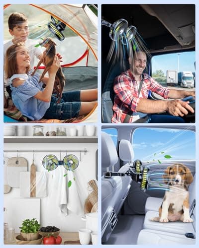 Nauttxon Battery Fan for Car Backseat with 360° Rotatable 3 Speed — view 6