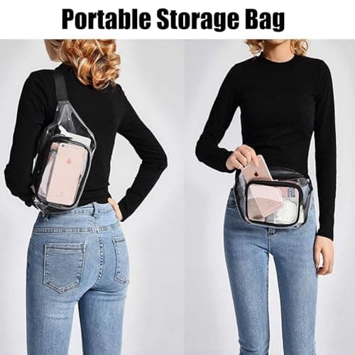 LAIYORA Clear Fanny Pack Waterproof Bum Bag Transparent PVC Belt Bag Lightweight Travel Festival Running Cycling Hiking Crossbody Bag for Women Men Daily Use — view 6