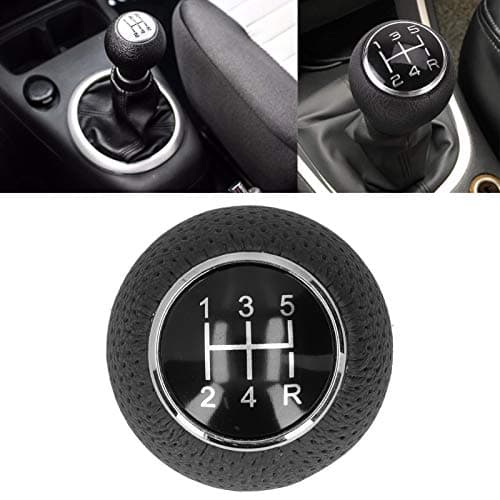 AKLOSIPY 5-Speed Universal Gear Knob Genuine Leather & Aluminum Alloy with Adapter and Hex Wrench for Easy Installation — view 4