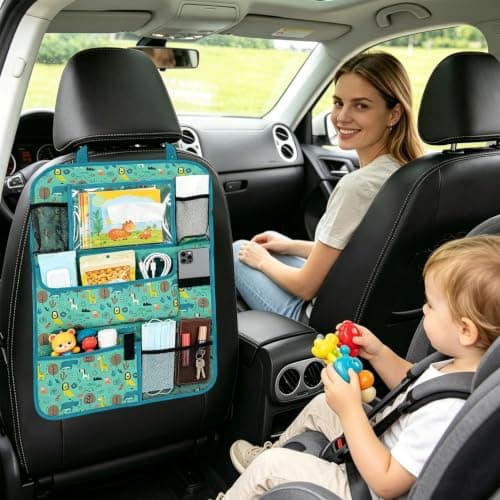 Backseat Car Organizer with Tablet – Holder Large Oxford Cloth Cover Car RV — view 2