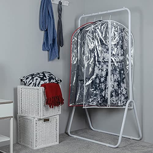 HANGERWORLD 100 cm (40") Suit/Garment Clothes Cover Bags, Pack of 6, Clear with Mixed Trim Colours — view 4