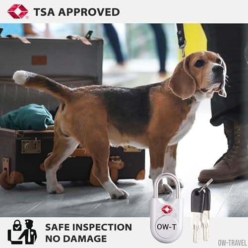 OW-Travel Suitcase Locks with Keys, TSA Approved Luggage Padlocks, Silver 2 — view 6