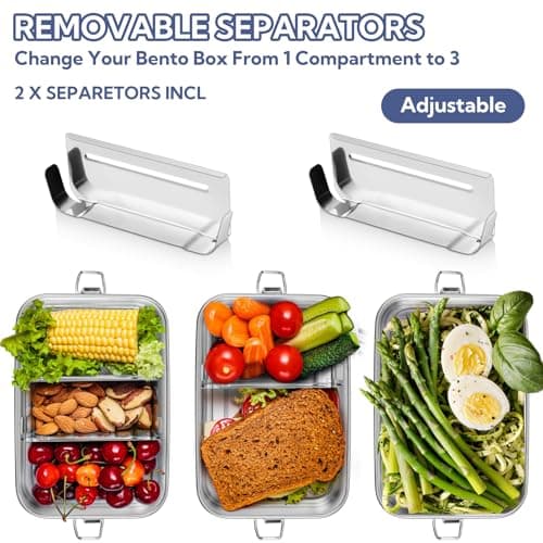 Joyfair 1400ml Stainless Steel Compartment Bento Lunch Box with Cloth Bag — view 5