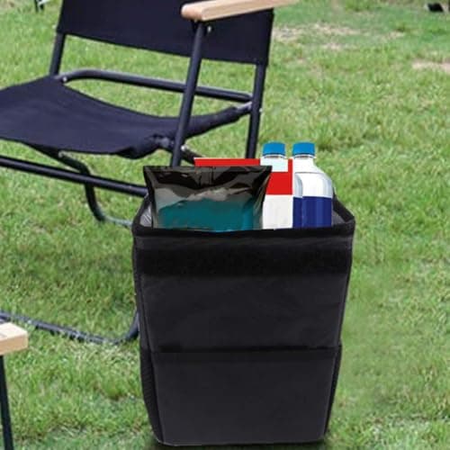 PACKOVE Car Trash Can Organizer Black Folding Oxford Cloth for Cars — view 5