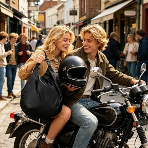 Helmet Bag Motorcycle | Waterproof Dust Proof Case with Combination Lock | Helmet Storage Pack - for Equestrian Ski Bike Travel Welding Baseball Sport Cycling Hockey Racing Snowmobile — view 2