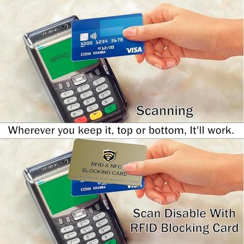 SAITECH IT RFID Blocking Card, 5 Pack Premium Contactless NFC Debit Credit Card Passport Shield Protector Blocker Set for Men & Women, Smart Slim Design Perfectly for Wallet/Purse - Golden — view 6