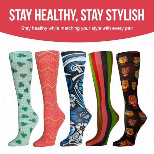 Celeste Stein Therapeutic Graduated Compression Socks, Navy, 15-20 mmHg Queen Plus Calf — view 3