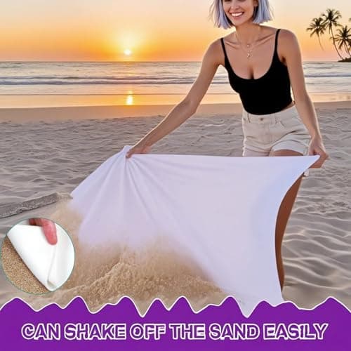 Ocean Beach Towels for Adults, Seagull Microfibre Towel Extra Large 60x120 cm Quick Dry Beach Towel with Storage Bag Lightweight Sand Free Sun Lounger Towels Bath for Travel, Holiday, Yoga W-3588 — view 5