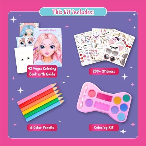BSCOOL Make Up Book Kit with Coloring Pages and Sticker Set — view 3