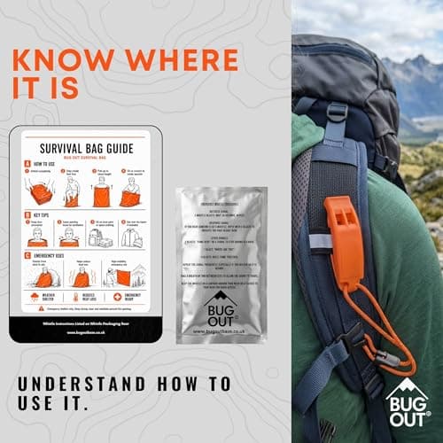 BUG OUT Survival Bivvy Bag with Emergency Whistle, Made in the UK — view 6