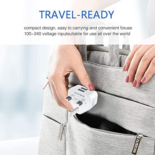 USB Plug UK,Dual USB Charger Plugs Adaptor UK 3Pack 10.5W Phone Plugs with Double Port Compact 3 Pin Mains Charge Head 5V 2.1AMP Charging Compatible with iPhone 13 12 11 SE XS XR X 8 7 6 5,iPad — view 6