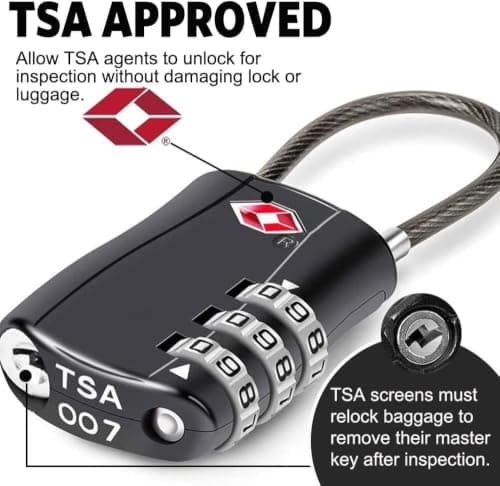 Suitcase Locks BeskooHome Luggage Locks - TSA Approved Luggage Locks, Zinc Alloy Security Padlock, 3-Dial Combination Travel Padlock for Luggage, Suitcases, Backpacks, Laptop Bag, etc.- 2 Pack — view 3