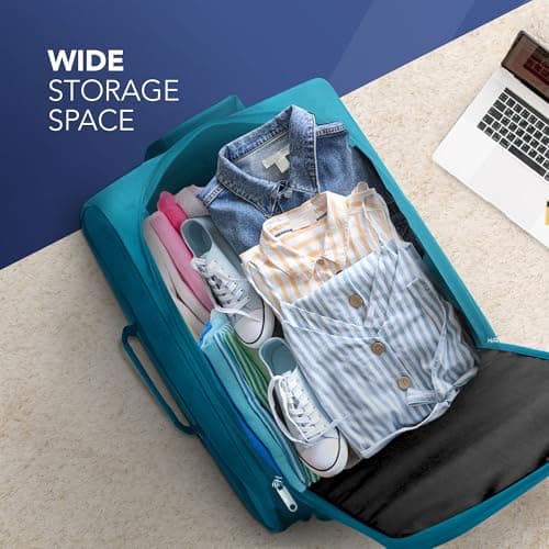 LUGG Cabin Size Lightweight Luggage - Durable 600D Polyester Snowflake Push Up Trolley - Solid Wheels - Easyjet, Ryanair, British Airways - Airway Locker (55x40x20cm) — view 4