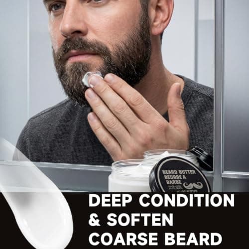 Rinse & Robust Beard Care Kit for Men, 6PC Sandalwood Beard Grooming Kit with Beard Oil, Shaving Cream, Razor, Soap, Beard Butter & Storage Bag, Shaving Kit for Men Gifts, Birthday Gifts for Him — view 5