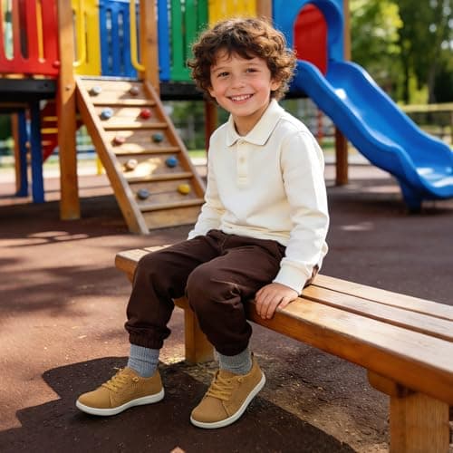 JOINFREE Toddler Barefoot Shoes Wide Toe Box Walking Trainers Brown — view 3