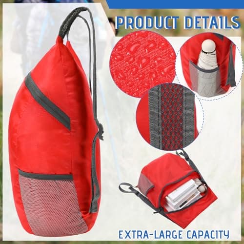 Bulyoou 6 Pack Cruise Lightweight Packable Backpack 20L Hiking Daypacks Water Resistant Foldable Backpack for Women Men Travel Camping Outdoor, 6 Colors, Sapphire, Rose Red, Navy, Gray, Bright Red, — view 3