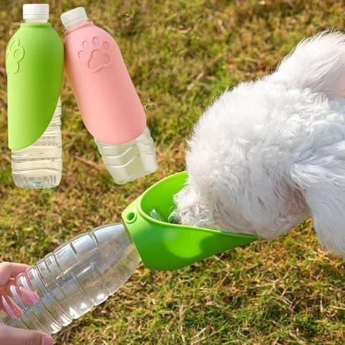 Portable Dog Water Bottle 2 Pack, Silicone Foldable Leak-Proof Hydration Cup, Dog Bottle Pet Water Dispenser For Small Medium Large Breeds — view 3