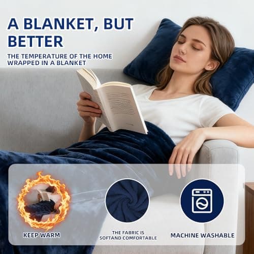 Travel Pillow/Blanket 2-in-1,Neck Support Pillow,Airplane Essentials(Blue) — view 3