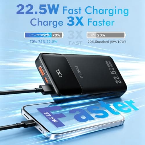 Miady 2 Pack 10000mAh Power Bank, 22.5W Fast Charging Portable Charger — view 3