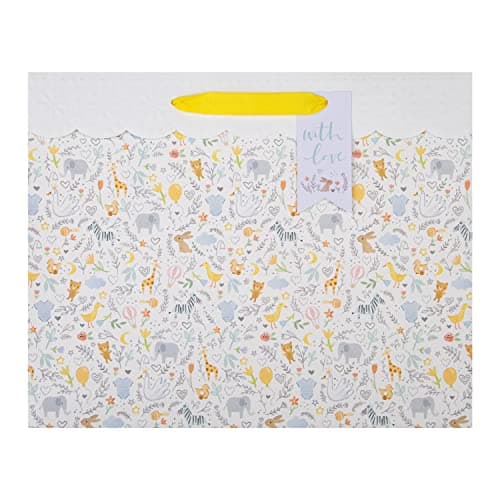 Hallmark Large New Baby Gift Bag - Cute Illustrated Design, Cute Animals Gift Bag — view 4