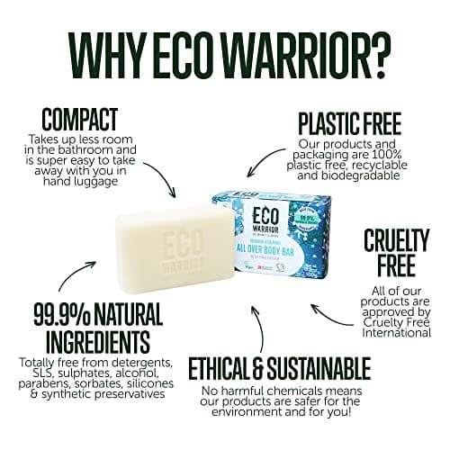 Eco Warrior All Over Body Soap Bar for Face, Hand & Body, Shea, Vegan, 100g — view 4