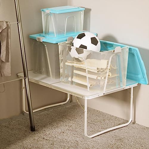 2FT Folding Camping Table with Carry Handle,60CM Lightweight Aluminum Picnic Table Portable Laptop Desk for Sofa,Bed,Office,Outdoor BBQ,Camping,Picnic & Travel — view 2