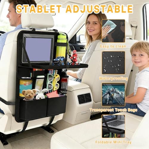 Yeqqzq Car Seat Organizer, Backseat Organiser for Kids with Tablet Holder — view 4