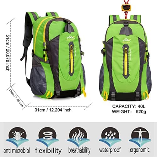 Besrina 40L Lightweight Hiking Backpack, Waterproof Rucksack for Men Women — view 3