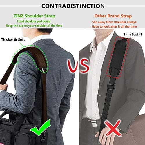 ZINZ 57" Adjustable Bag Straps Replacement with Thick Fixed Pad,Brown — view 4