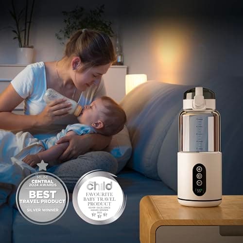 Cherub Baby Anywhere Portable Baby Bottle Warmer | 300ml Cordless Travel Milk Warmer with Borosilicate Glass | Fast Rechargeable Battery-Operated Baby Bottle Heater — view 2