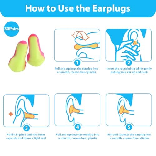 Bamyli 30 Pairs Foam Ear Plugs for Sleeping, Noise Cancelling Ear Plugs for Snoring, Study, Travel, Work, Ear Plugs for Daily Sleep, Focus, Reading, Commuting, Shared Rooms and Night-Time Rest — view 2