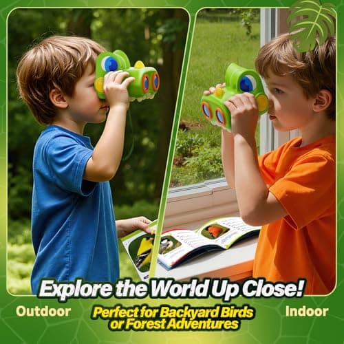 Kids Binoculars for Boys Age 3–10, Dinosaur Binoculars with Compass & Bird Watching Manual, Outdoor Toy for 3-10 Year Old Boys Gifts Kid Toddler Toys Travel Game Birthday Present Easter Gift for Kids — view 5