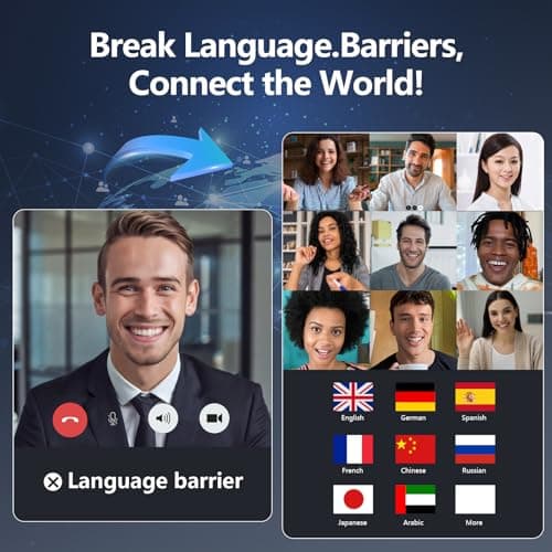 AI Translation Earbuds Real Time, Audifonos Traductores Inglés Español, LCD Touchscreen Real-Time Translator for 164 Languages & Accents,Translator Earbuds for Business Travel with iOS and Android — view 3