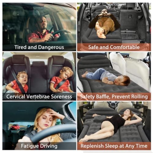 Car Bed with Pump & Pillow, Car Mattress with Double Side Thick Flocking — view 5